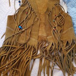 Fringed Tough Leather Vintage Vest