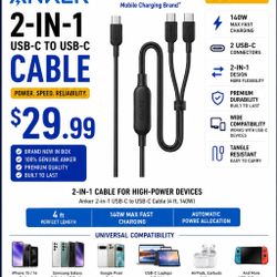 Anker 2 In 1 Type C Charging Cable 4ft