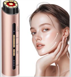 INTEO Microcurrent Facial Device, 3 Modes Red Light Therapy for Face and Neck, Skin Care Facial Massager Perfect Gifts for Women Men(Gold)