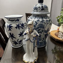 Beautiful Base  Cookie Jar And Doll