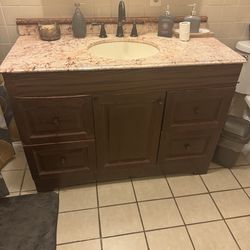 Glacier Bay 48” Bathroom Vanity and Marble Top