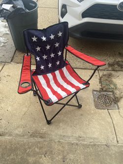 American Flag Camping Chair with Cupholder