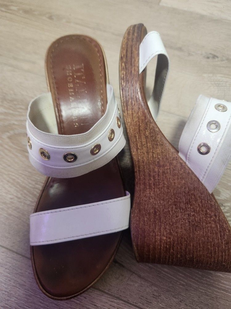 Italian Shoemakers Women's Wedge Strap Heels Size 6 1.2
