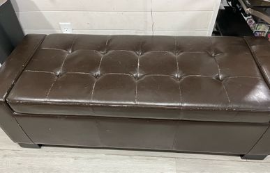 Leather like storage chest organizer shoe toy storage