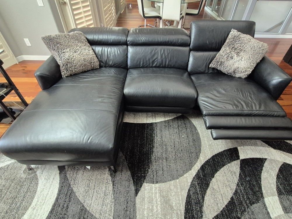 Hoffman Leather Power Reclining Sectional