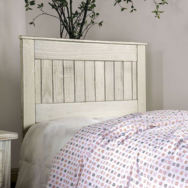 Brand New Solid Wood Rustic Boho Chic White Headboard Twin Full