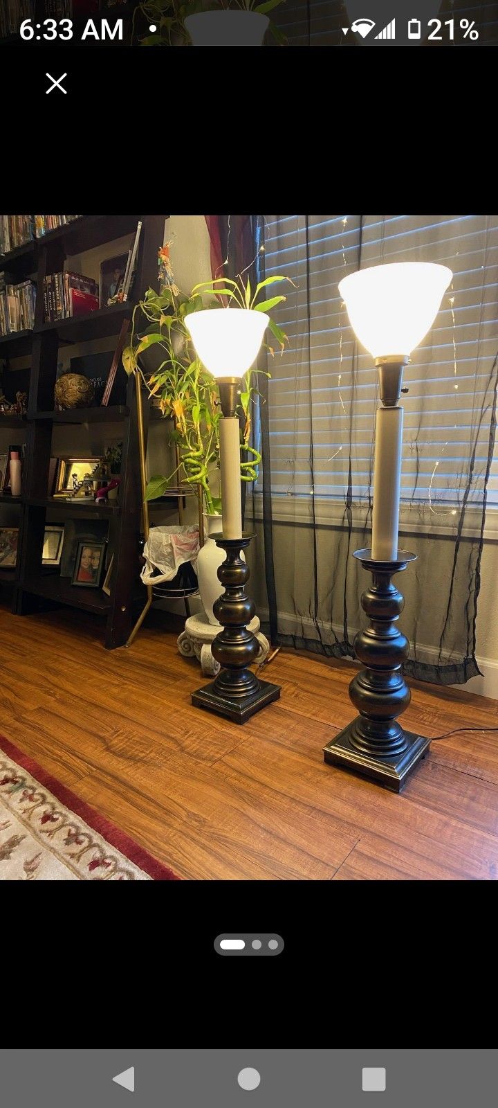Antique Brass Candlestick Lamps