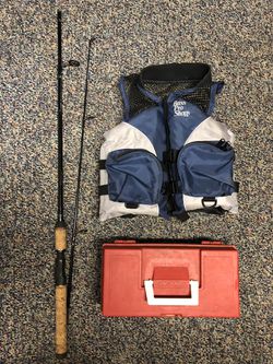 Bass Pro Shops Youth Fishing Vest w/ Rod & Tackle