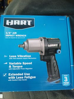 A,HART 3/8 in. Air Impact Wrench, Twin-hammer Impact Mechanism, 250 ft-lbs of Torque