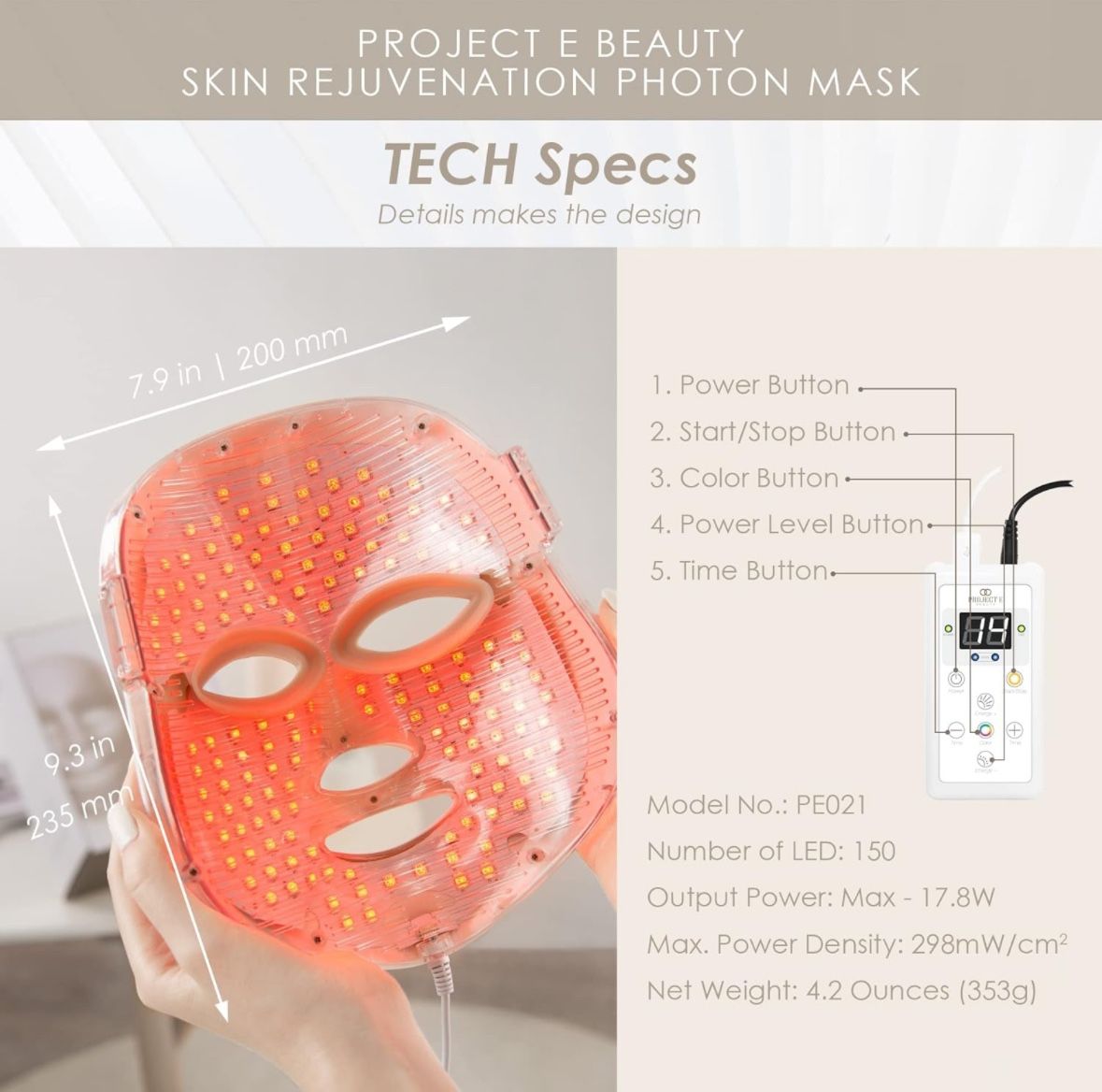 Anti-Aging Light Wrinkle Spa Facial Treatment Home Skincare Mask
