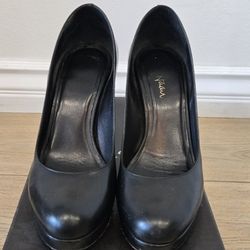 Black Leather Cole Haan High Heel Platform Women's Shoes. Size 7.5