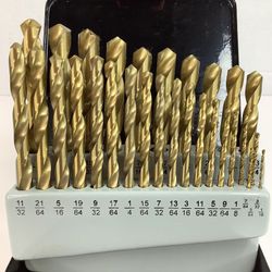 29-Piece Titanium Coated Drill Bits Set 