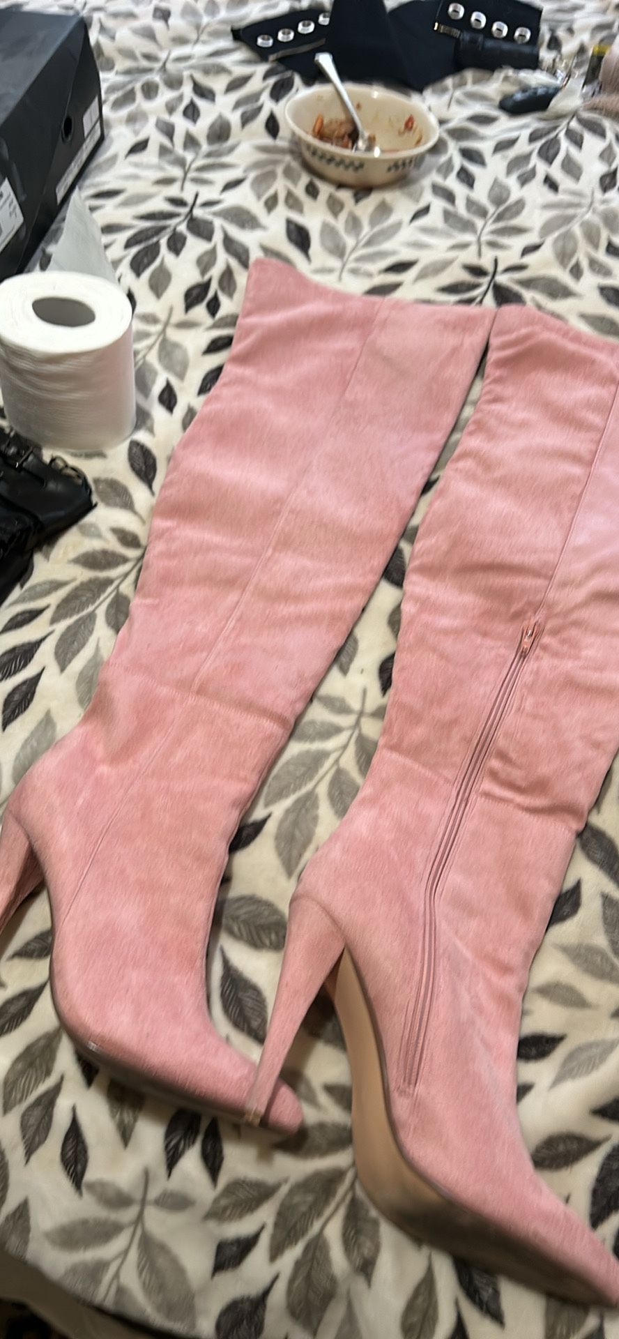 Fashion nova Baby Pink Thigh High Boots