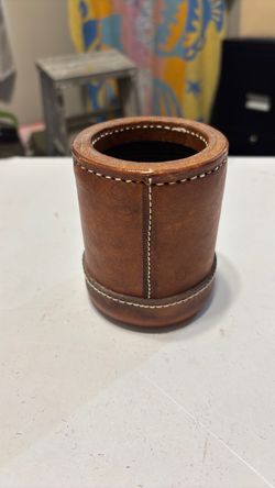Vintage leather dice cup