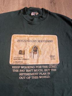 Vintage 1990s Guess Jesus Guess Jeans rare boot Crewneck Sweatshirt