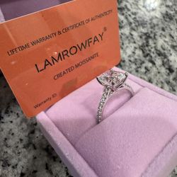 White Gold 14K 3.0 CT VVS Elongated Cushion Moissanite Engagement Ring for Women Size 8