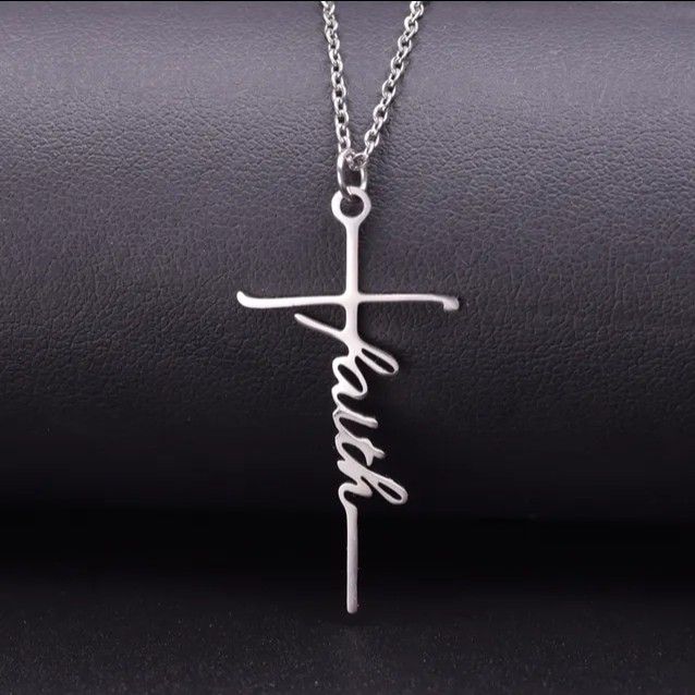 God Jesus Lord Cross Faith Stainless Steel Necklace 