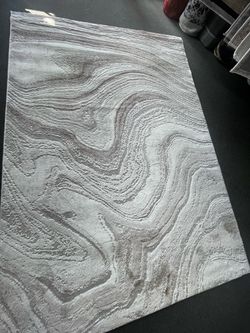 Gray Abstract Marble Pattern Area Rug