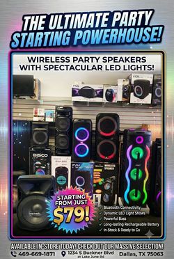 Party Speaker heavy bass all available in stock - Starting from just $79🤩