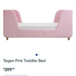 Toddler Bed Pink With Mattress 
