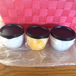 $9 - New Tupperware® Snack Cups | Stackable Liquid-Tight Containers | 4 Oz / 120 Ml | Set of 3.  Perfect for small portions – sized for dressings, dip