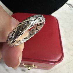 925 Solid Sterling Silver Braided Band Ring, Size 10.25, Marked 925 , Very Nice Ring