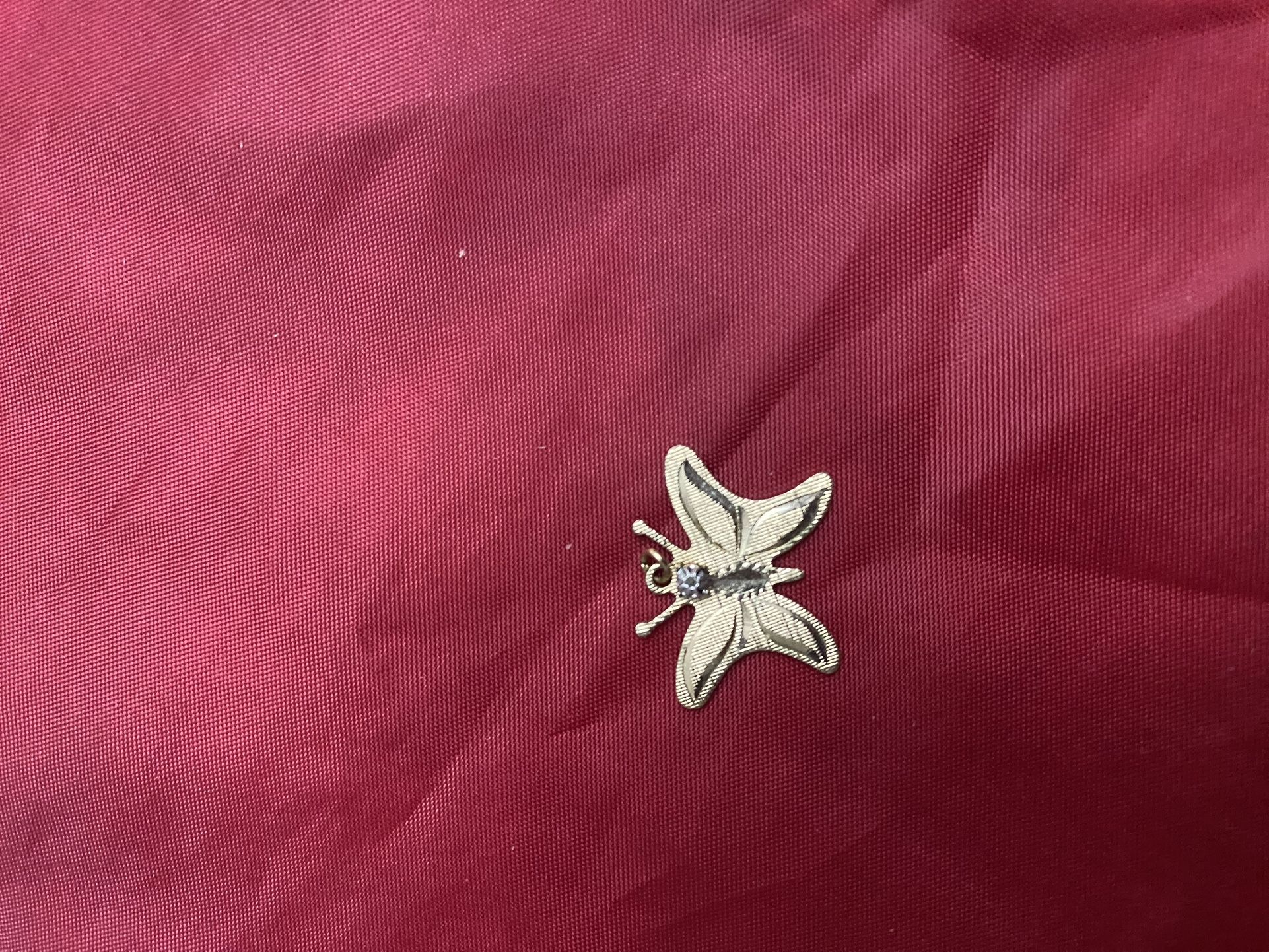 10k Gold With A Small Diamonds Butterfly Pendant