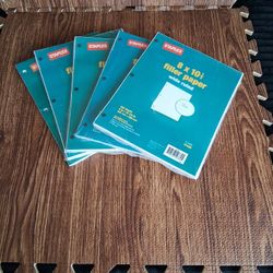 Filler Paper 8"x10.5" Staples Set Of 5