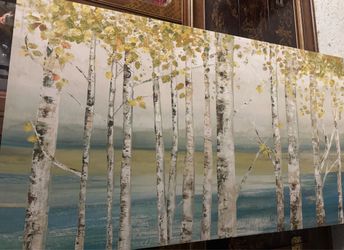 Large Blue Birch Canvas