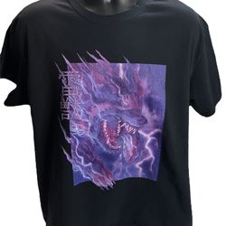Wolf Lightning Anime-Inspired Graphic Tee with Japanese Kanji - Black Shirt XL