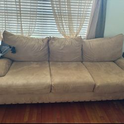 Beige Microfiber Couch Great Condition!