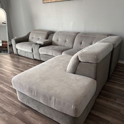Aesthetic Gray Cloth Couch semi worn, Dividers o