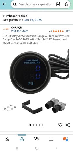 Dual Display Air Suspension Gauge Air ride Pressure Gauge 