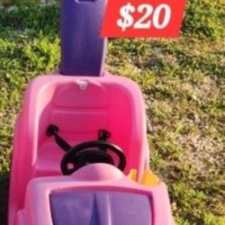 Pink Push Ride On Car