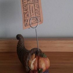 Hanna Handiworks Horn Of Plenty Place Card Holder 