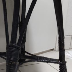VERY NICE BLACK WICKER STOOL $10. FIRM !!