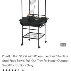 Pawhut Wheeled Bird Perch