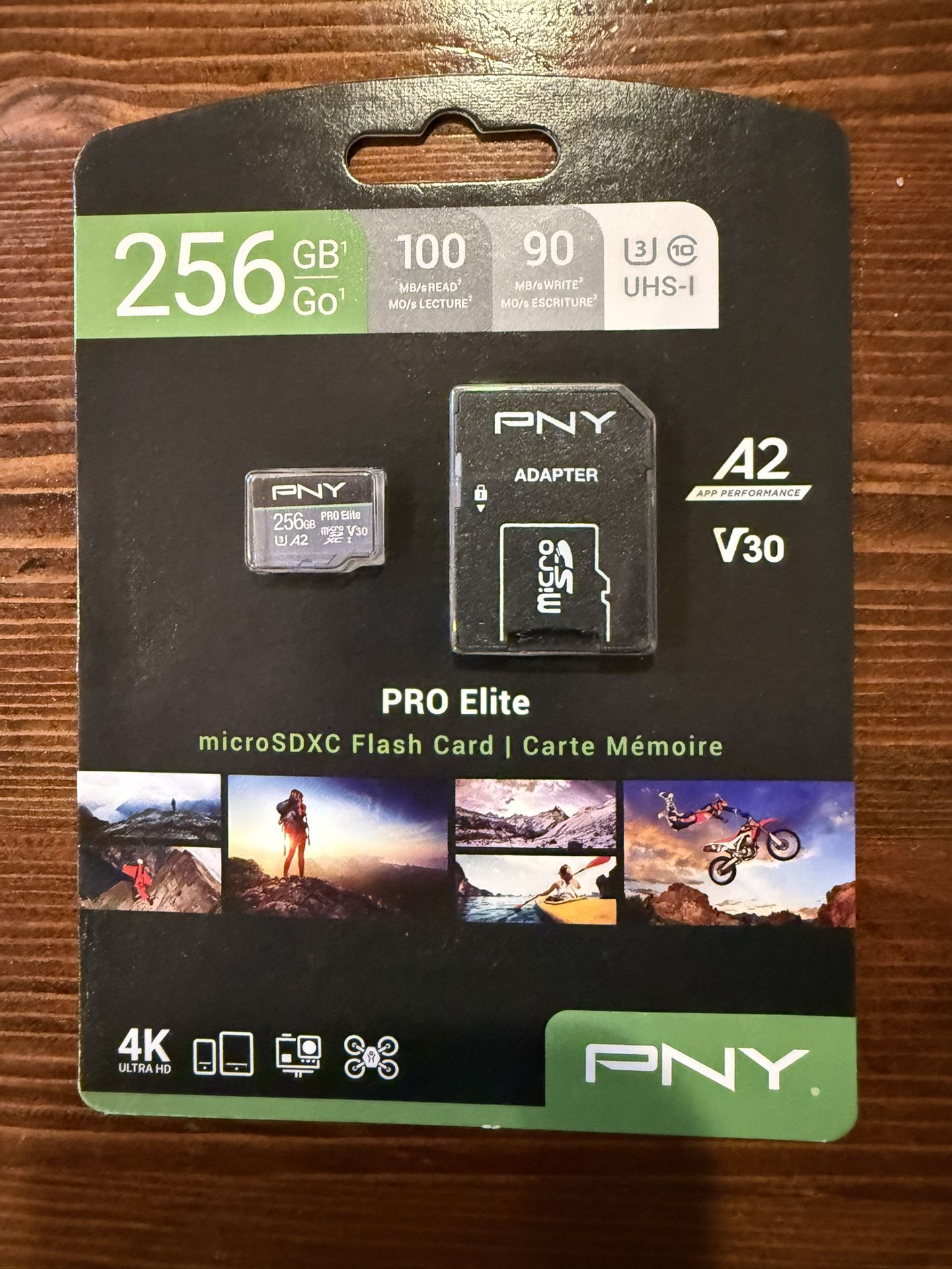 PNY USB Adapter + 256 GB Pro Elite Micro SD XC V 30 Flash Card