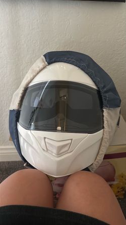White Full-Face Motorcycle Helmet