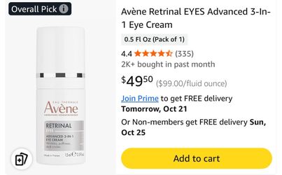 Avène Retrinal EYES Advanced 3-In-1 Eye Cream