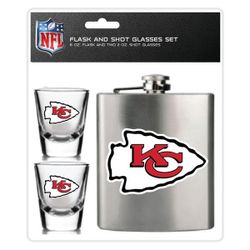 Kansas City CHIEFS FLASK AND SHOT GLASS SET