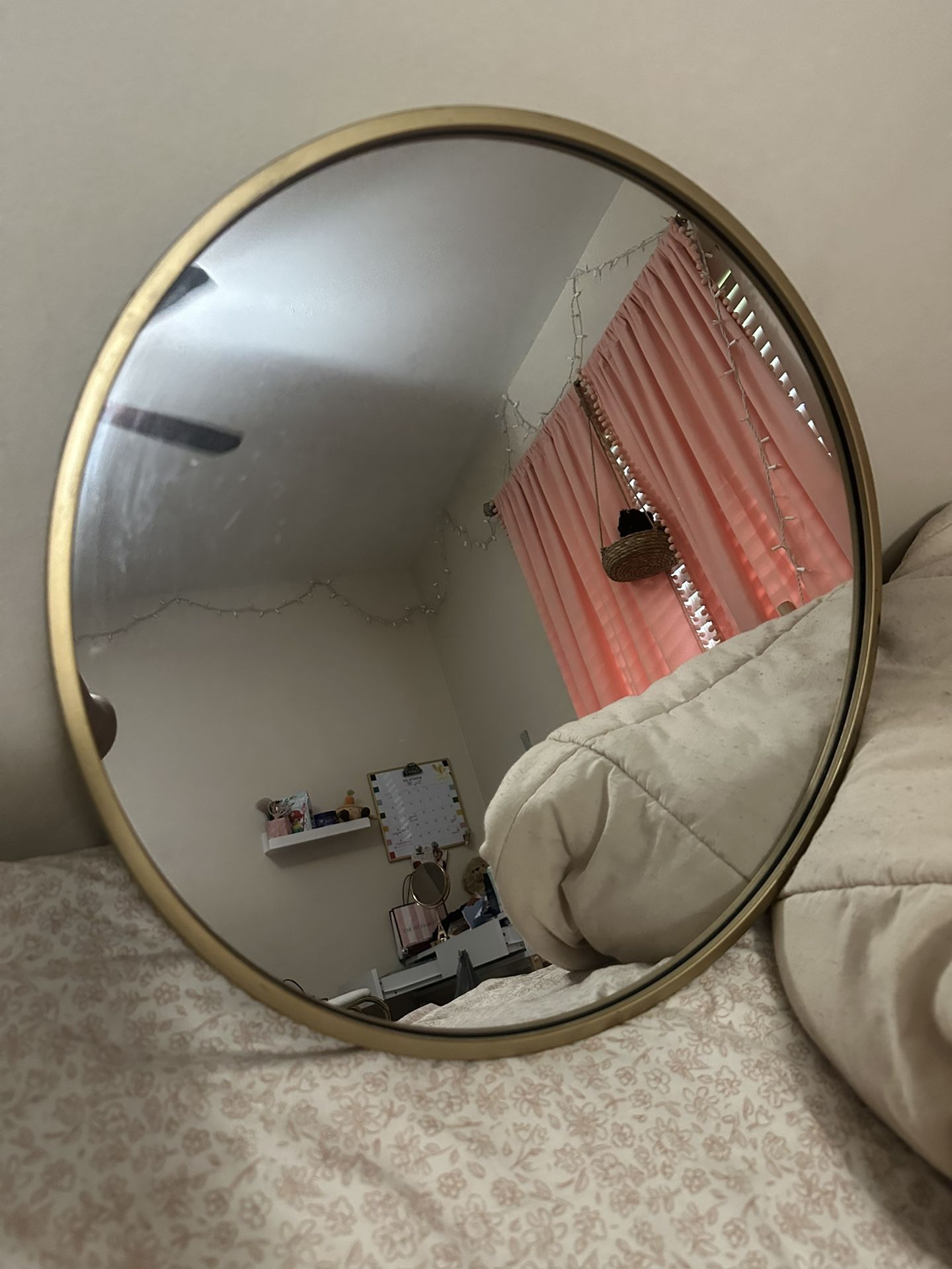 Gold Round Mirror
