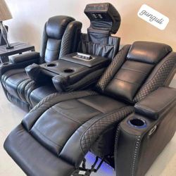 $39 Down Ashley Party Time power Reclining Sofa 