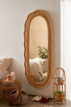 Rattan Full Length Mirror