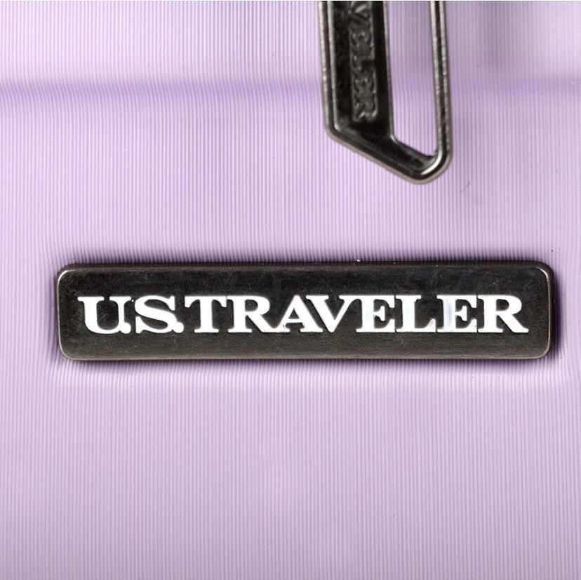 U.S. Traveler Boren Polycarbonate Hardside Rugged Travel Suitcase Luggage with 8 Spinner Wheels, Aluminum Handle, Lavender, Carry-on 22-Inch, USB Port