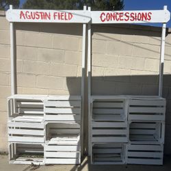 Party Bar Food Concession Stand Crates (x2)
