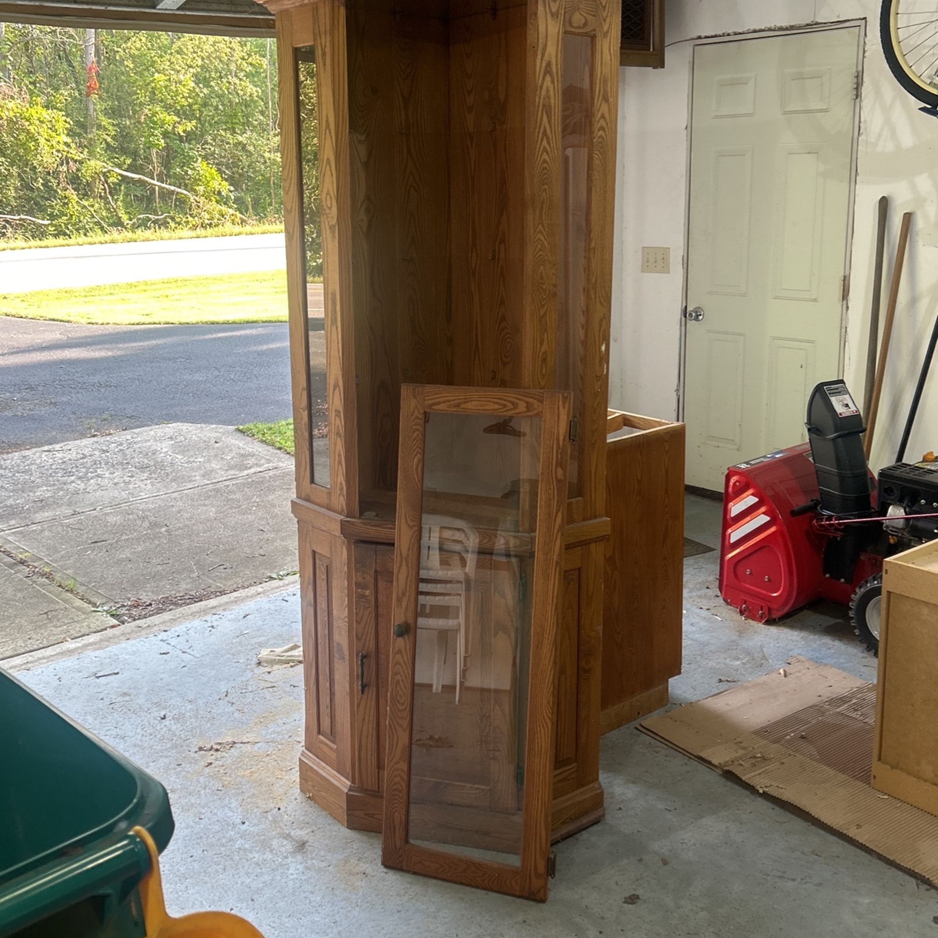 Cabinet With Door And Glass Shelves With More Storage Underneath