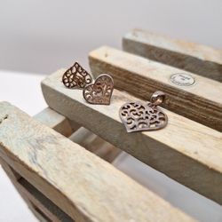 HEART EARRINGS AND PENDANT 