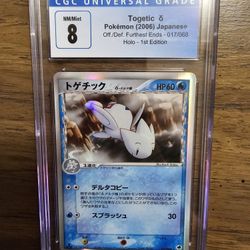 Pokemon Graded Slab CGC 8 (OLD BLUE LABEL) 1st Edition Togetic #17 Japanese (2006) Offense & Defense Of The Furthest Ends