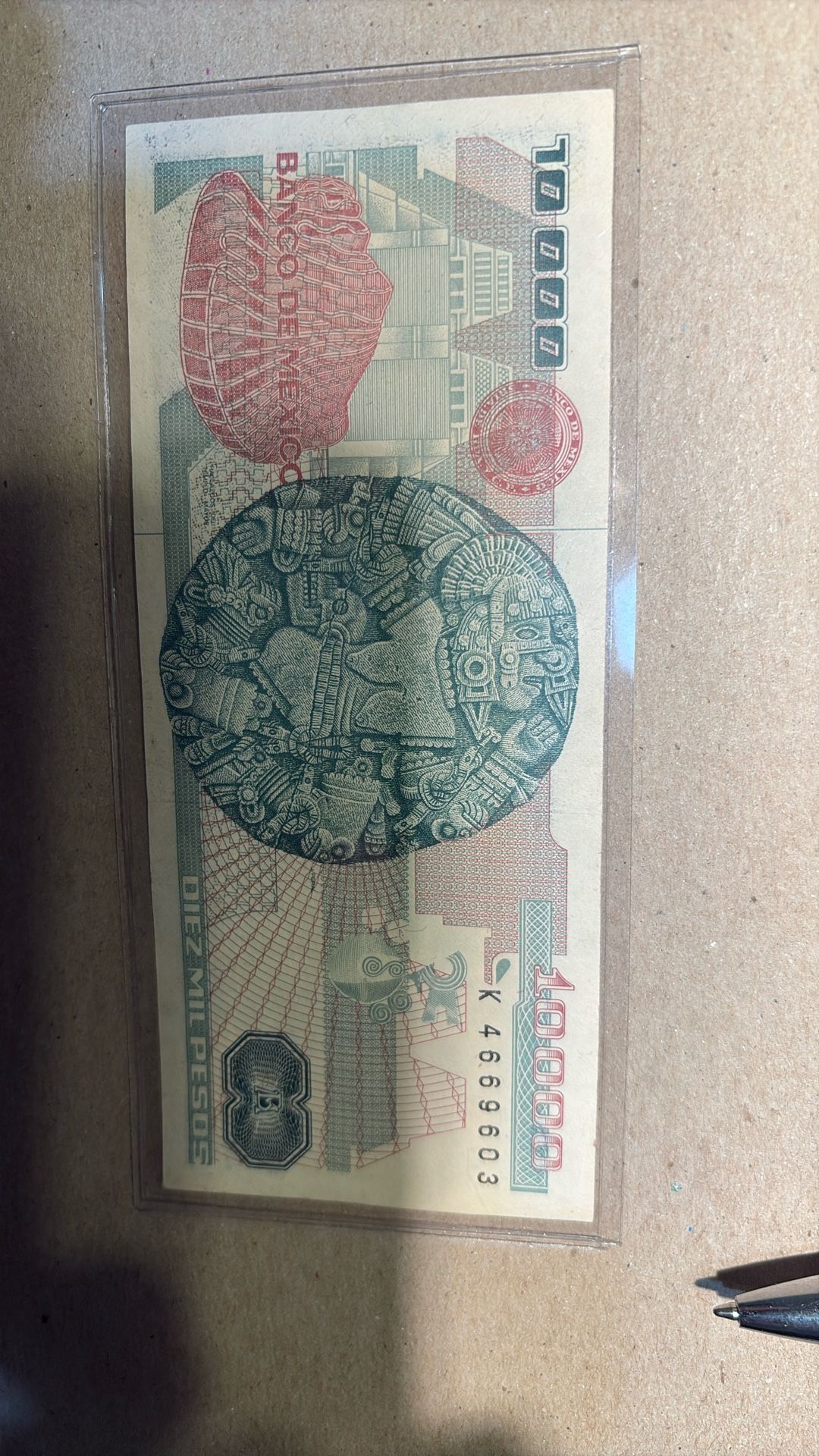 Mexico 10,000 Pesos 1989 Vintage